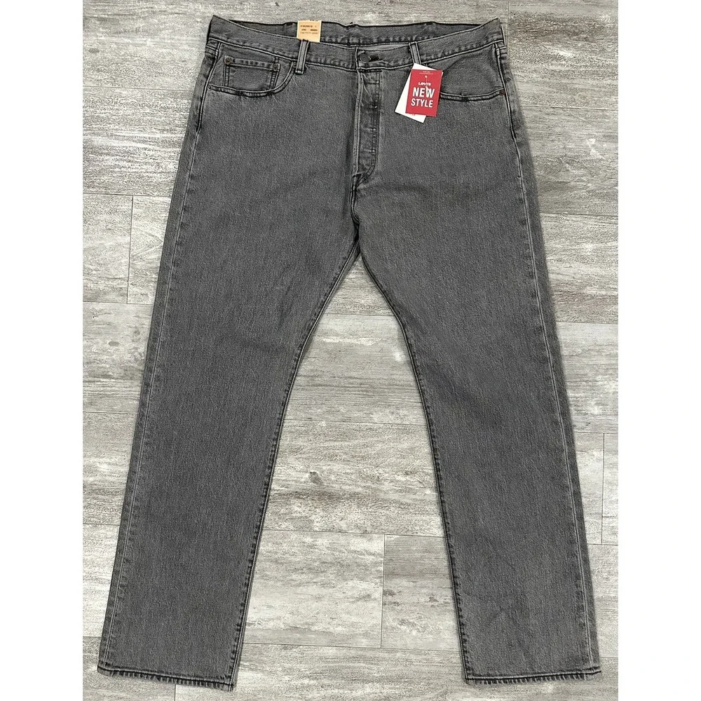 2016 LEVI'S 501 Gray Light Wash Denim Jeans Mens Size 38x32 Brand New
